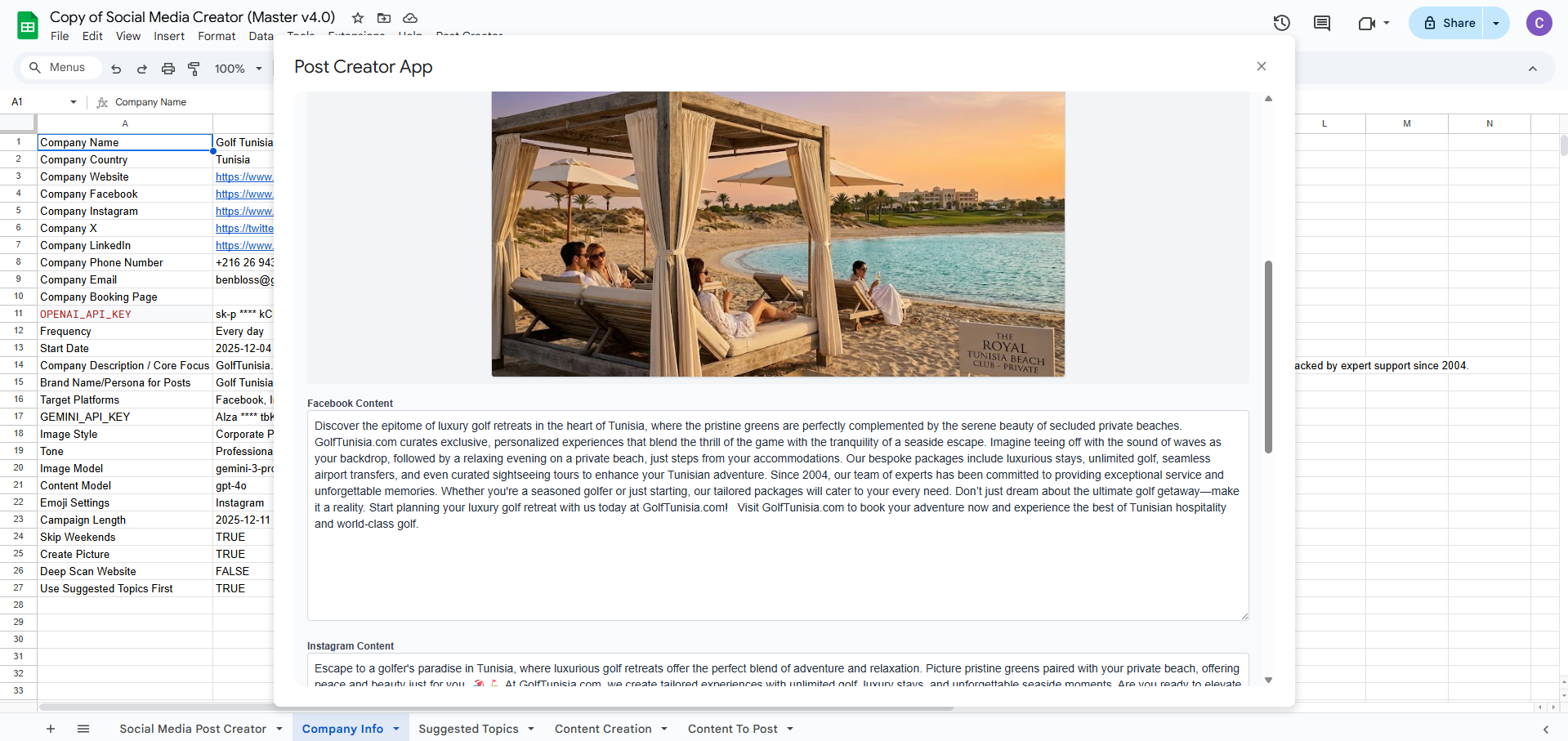 Social Media Post Creator app